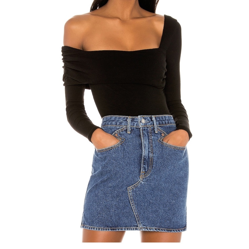 Revolve Black One Shoulder Bodysuit